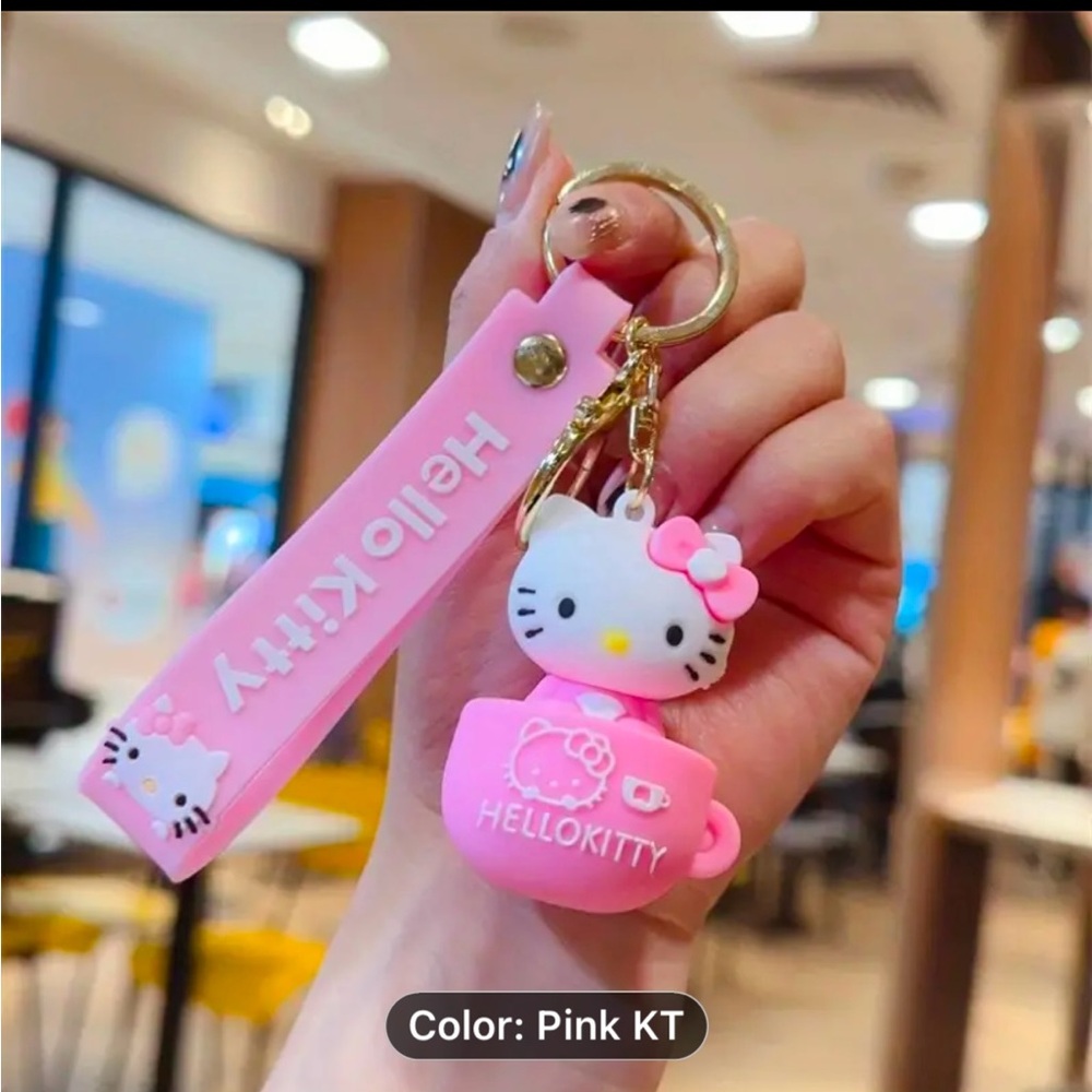 For Hello Kitty Cartoon Coffee Cup Keychain, a Creative Cute Gift, Perfect